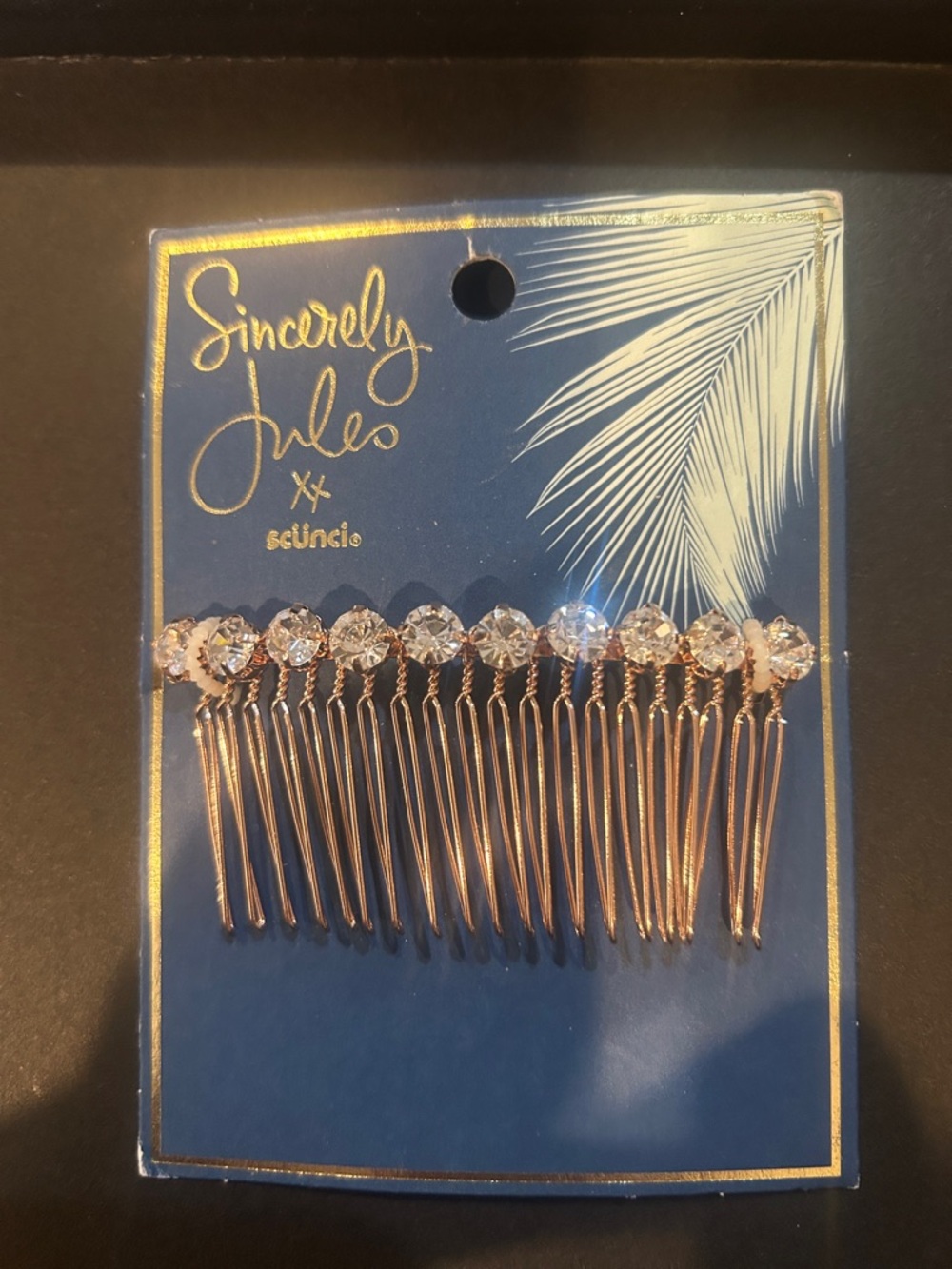 Sincerly Jules Rose Gold Crystal Hair Comb
